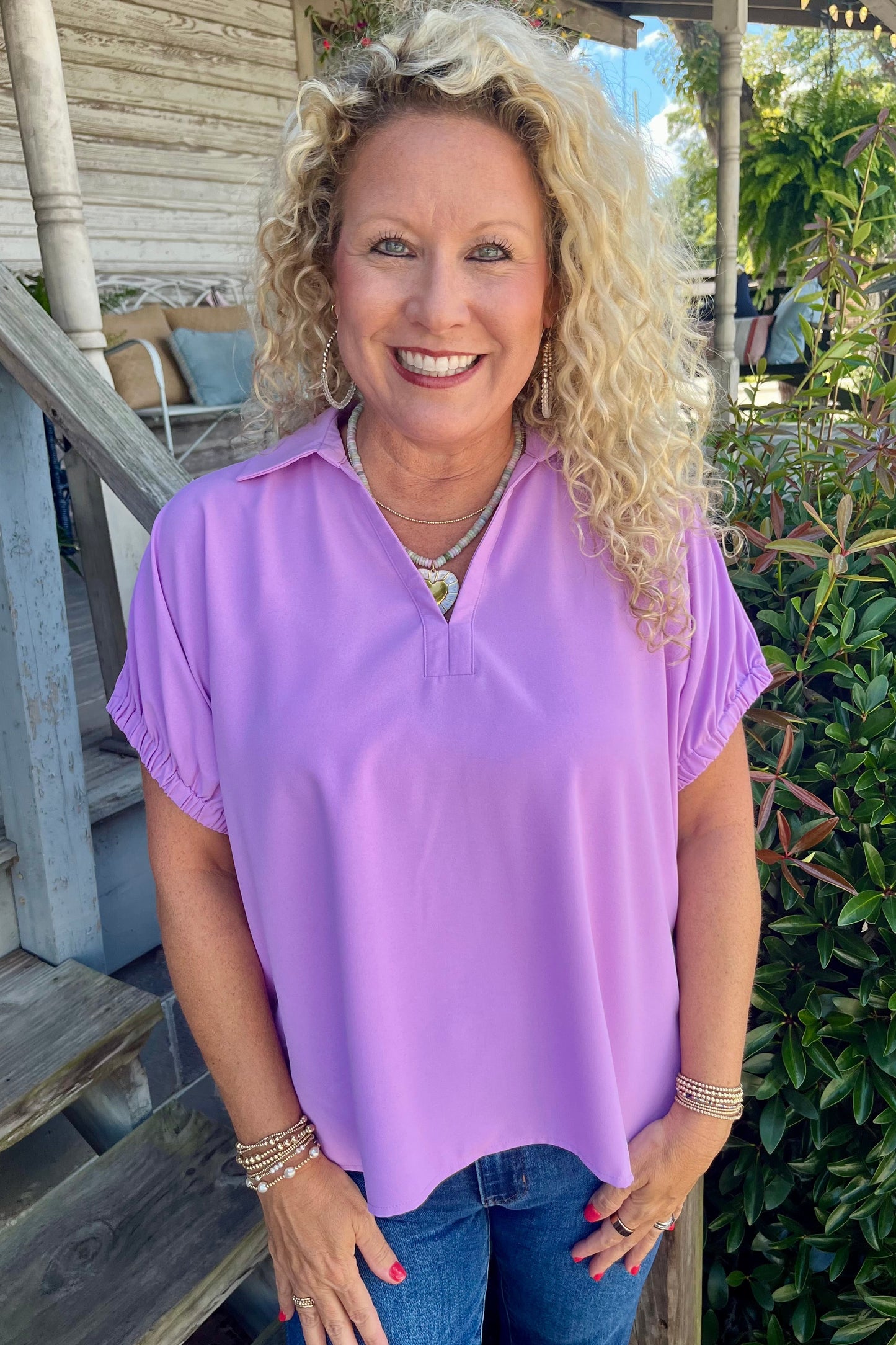 Classic Collared Top | Lavender