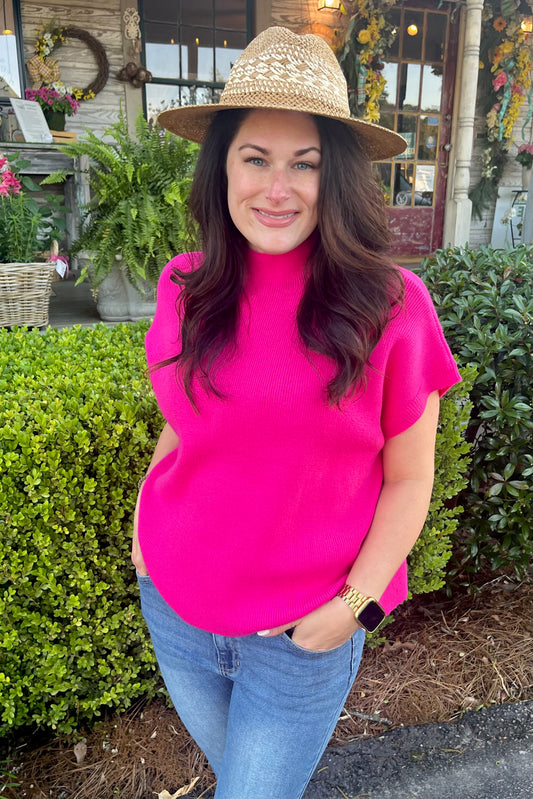 Sweater Top | Hot Pink