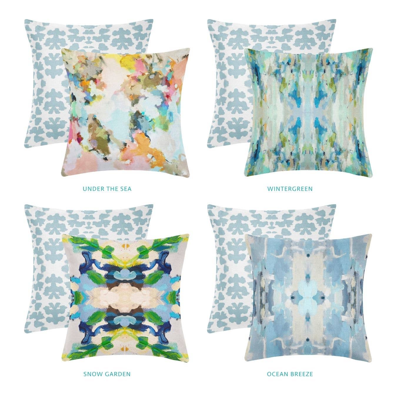 Laura Park Designs - Chintz Mist Decorative Pillow: 22" x 22" Throw Pillow