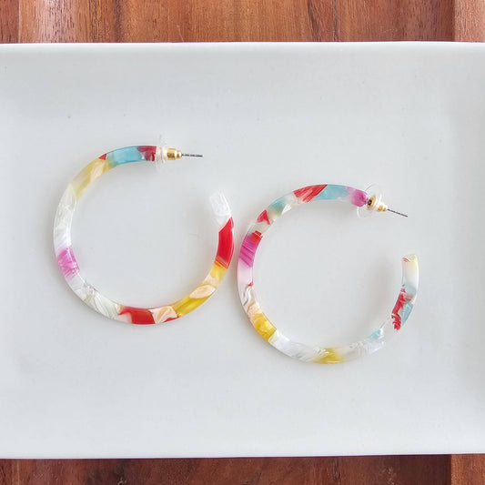 Spiffy & Splendid - Cameron Hoops - Technicolor // Summer Spring Earrings