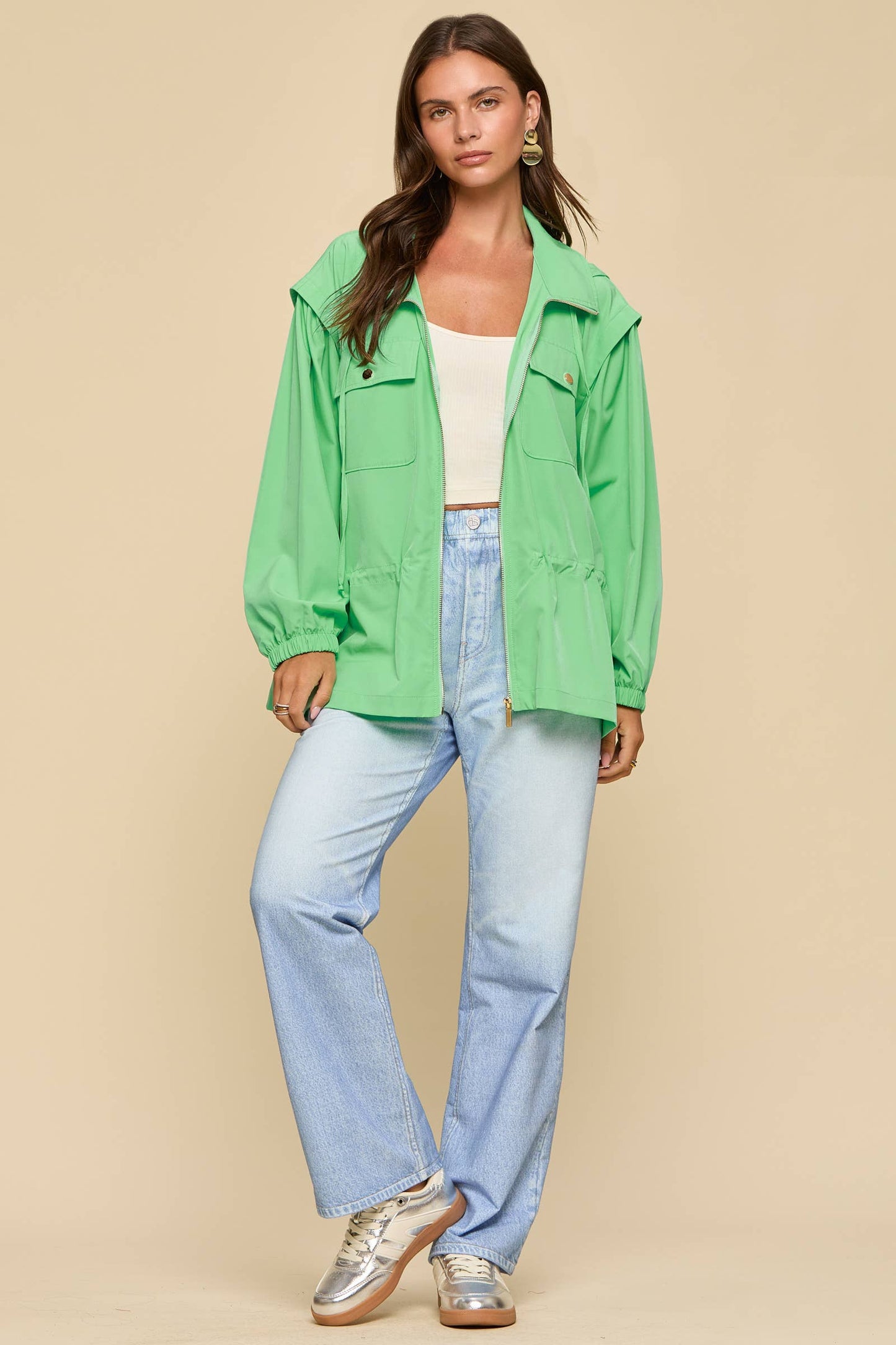 Lightweight Jacket w/ Hoodie | SEAFOAM