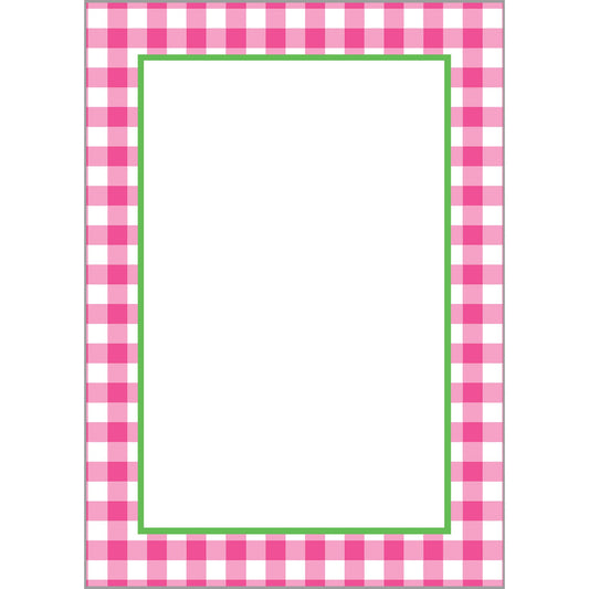 WH Hostess Social Stationery - In Stock 5x7 Hot Pink Gingham Check Notepad