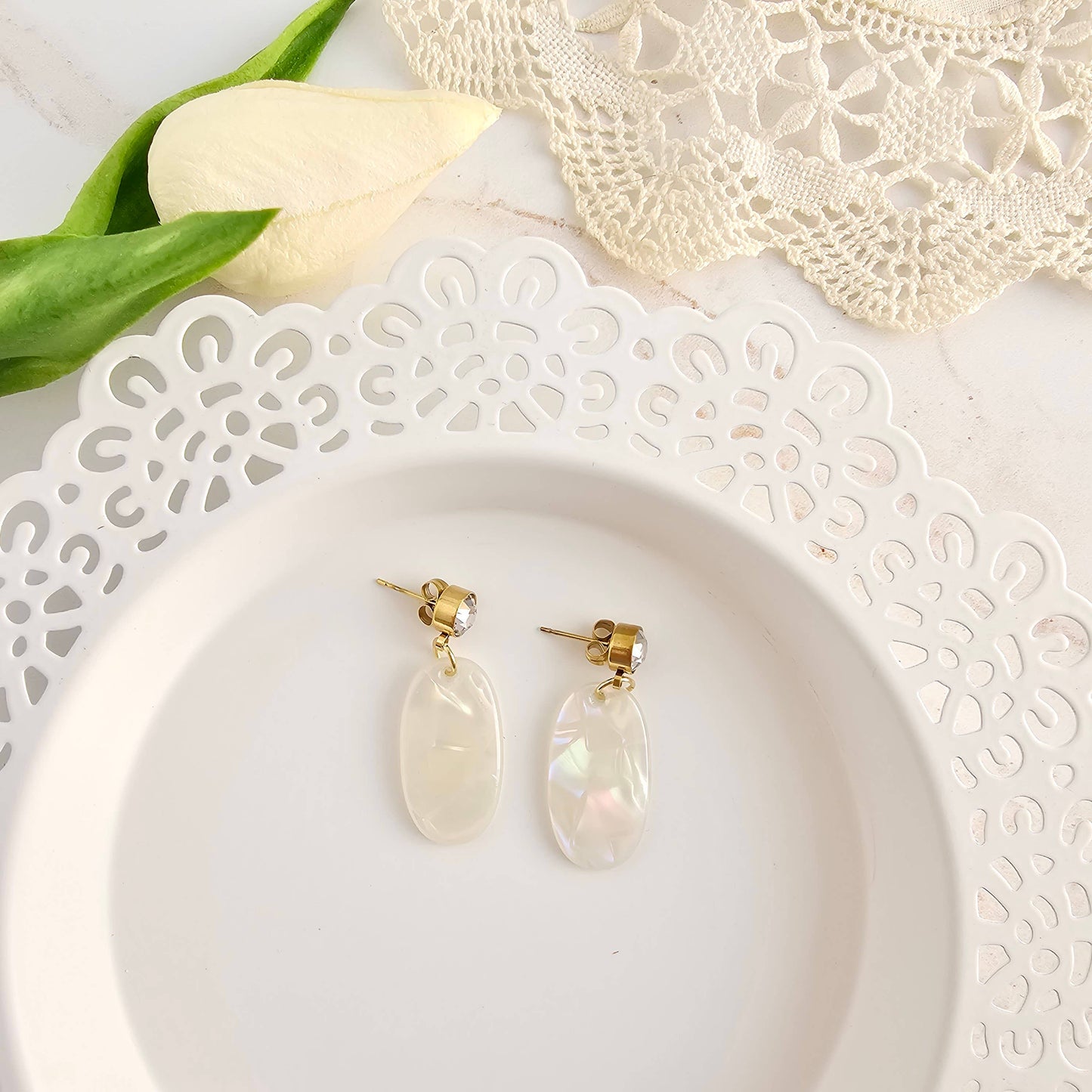 Spiffy & Splendid - Lucy Earrings - Opalite // Spring Jewelry