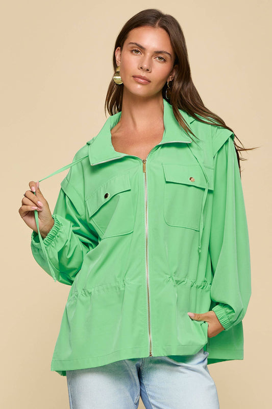 Lightweight Jacket w/ Hoodie | SEAFOAM