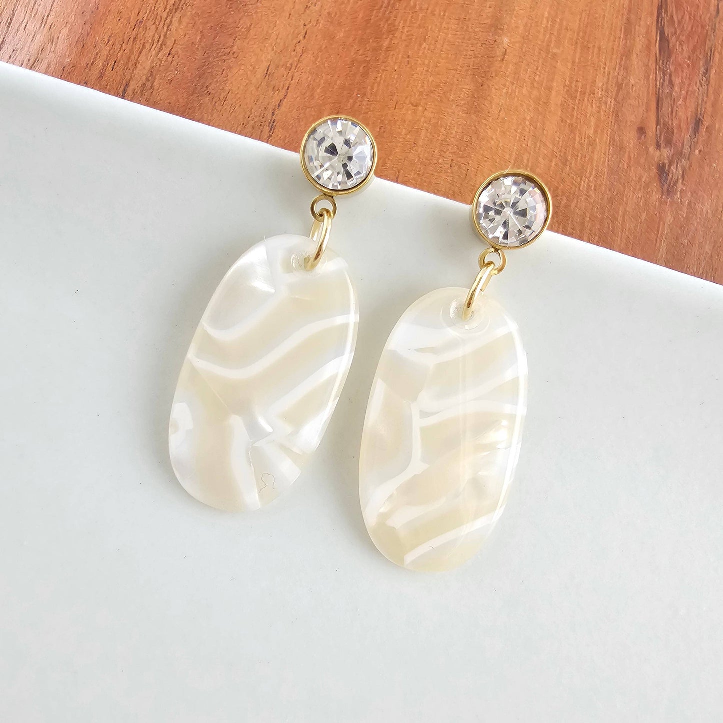 Spiffy & Splendid - Lucy Earrings - Ivory // Spring Summer Neutral Jewelry