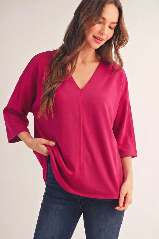 Magenta Knit Top