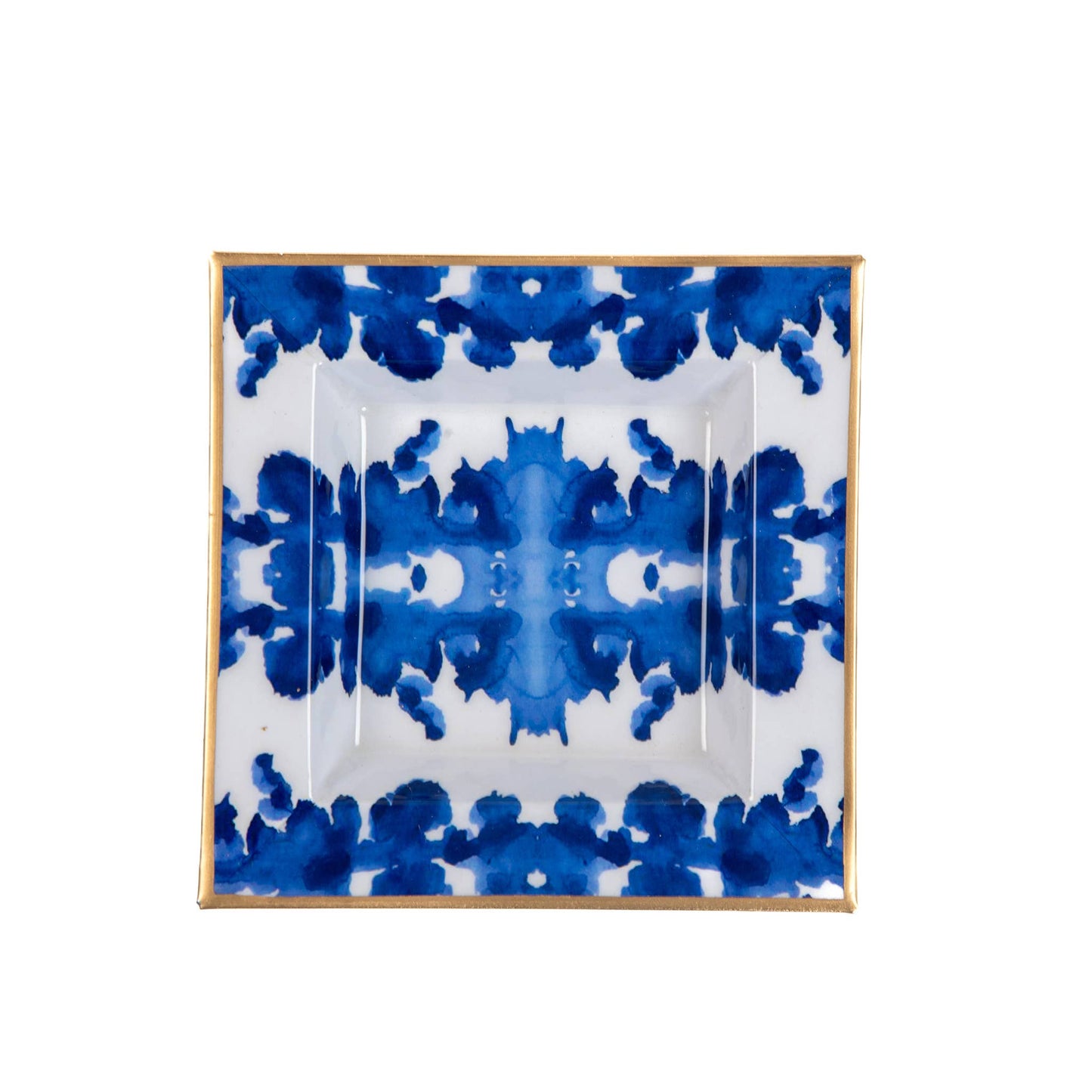 Jaye's Studio - Ink Blot Enameled Tori Trinket Tray: White & Pink