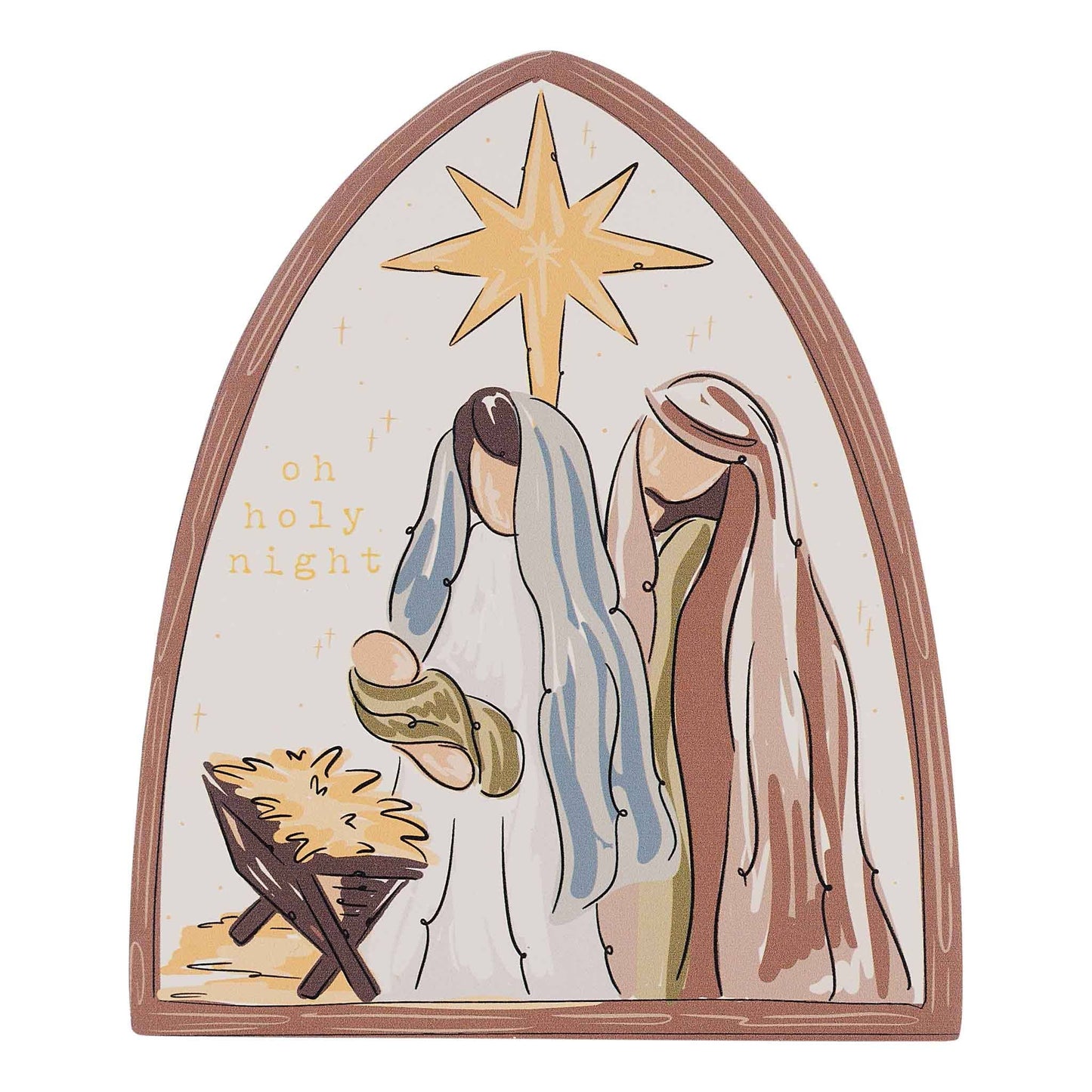 Glory Haus - Neutral Nativity Wood Block