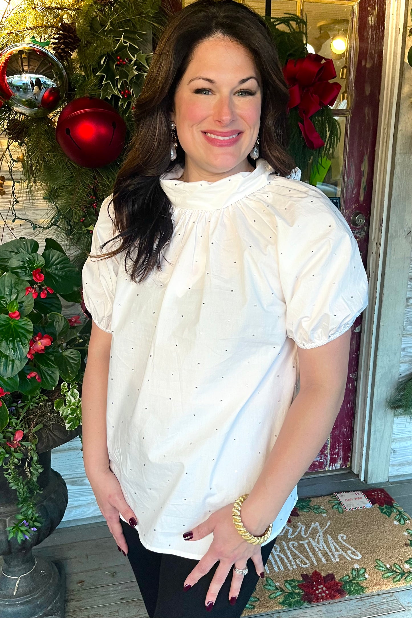 Ryan Bow Sparkle White Top