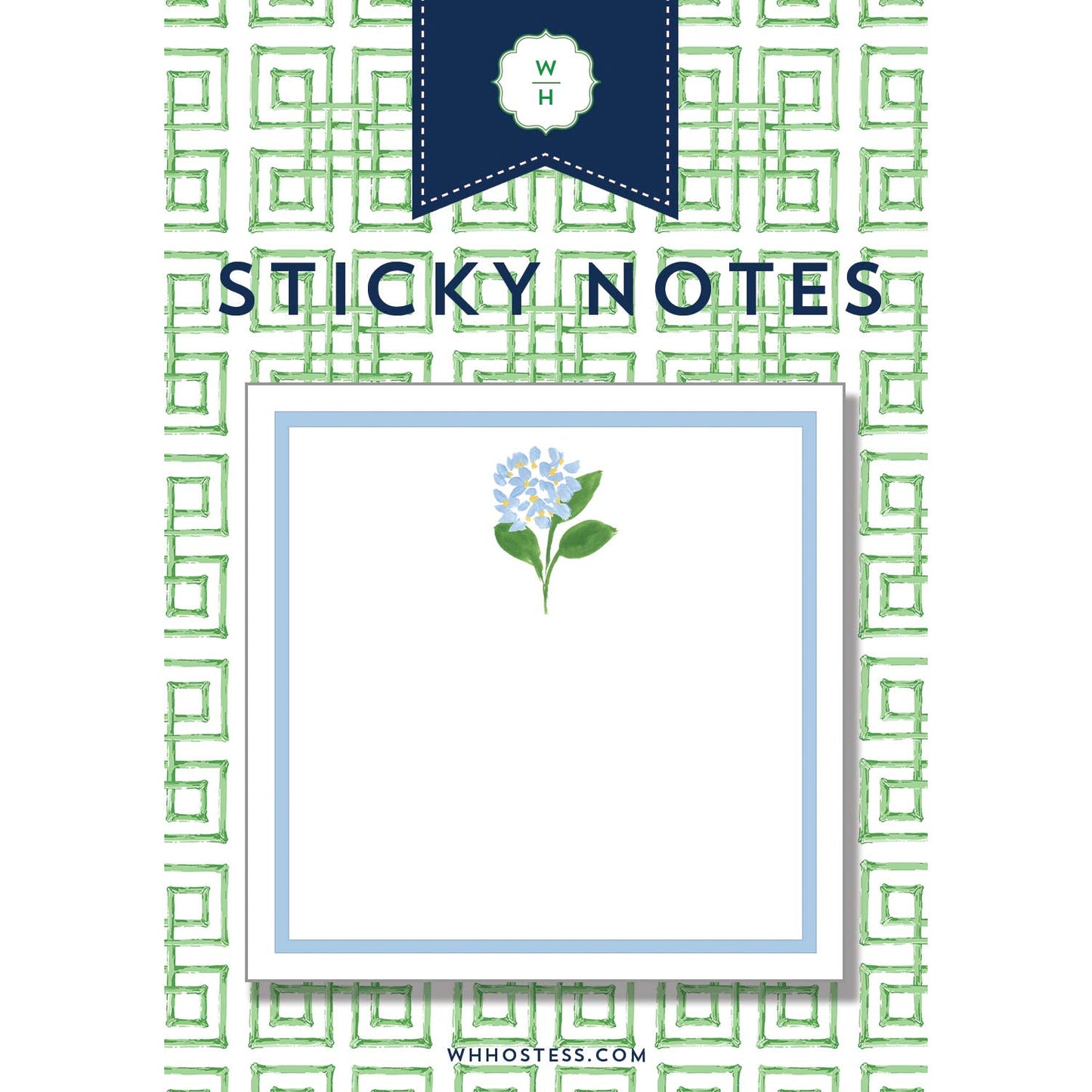 WH Hostess Social Stationery - In Stock Hydrangea Bloom Single Sticky Notes