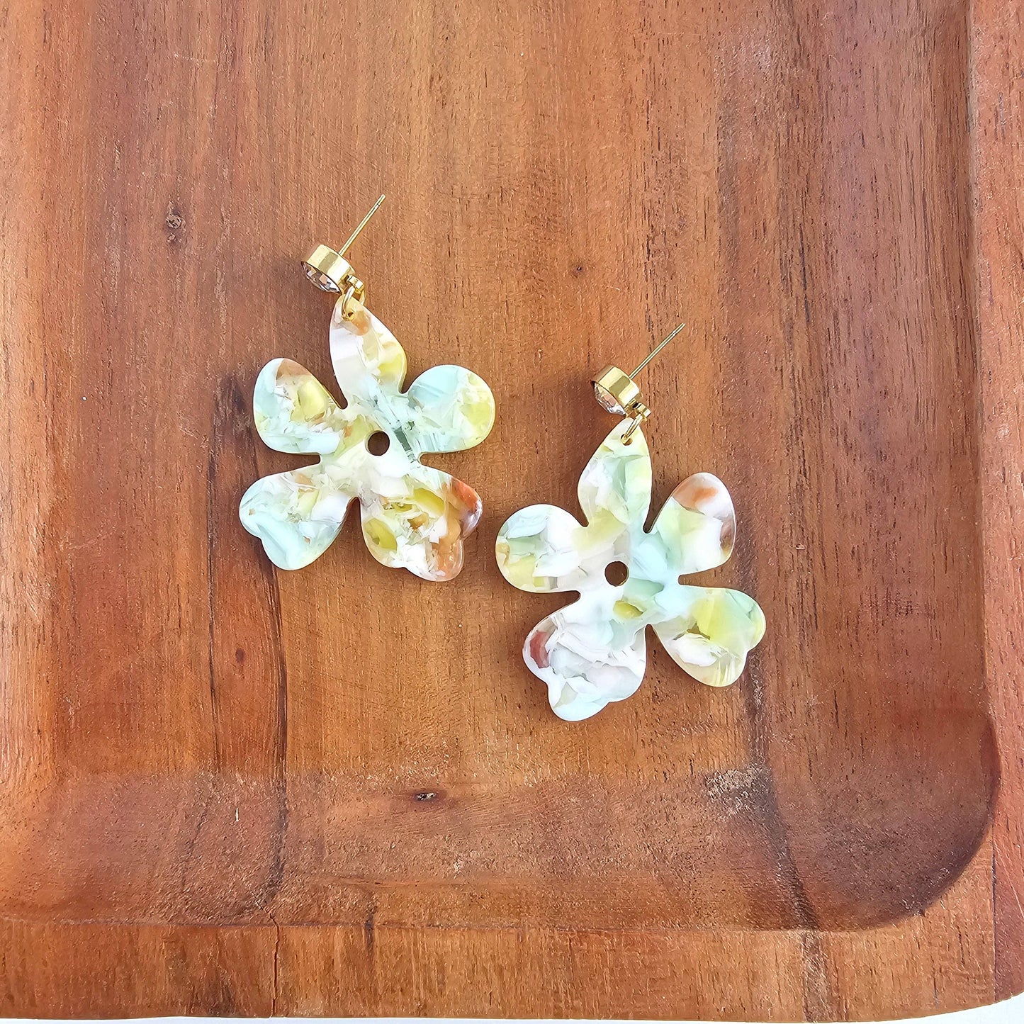 Spiffy & Splendid - Petunia Earrings - Citron Zest // Flower Spring Summer