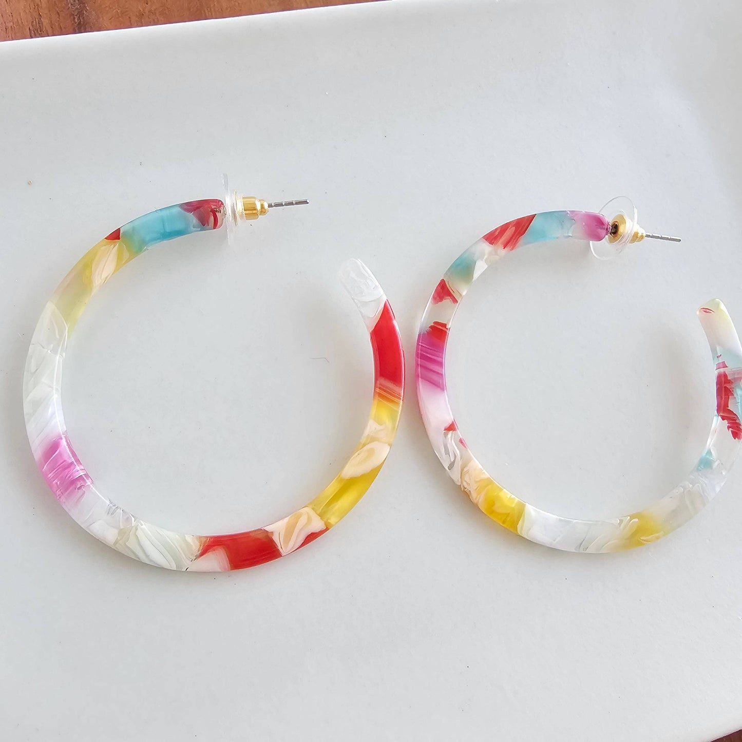 Spiffy & Splendid - Cameron Hoops - Technicolor // Summer Spring Earrings