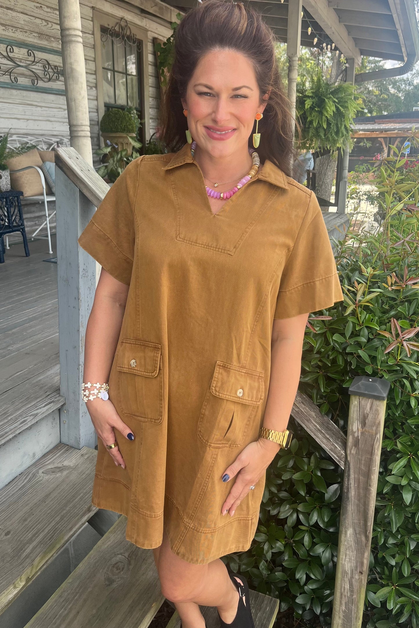 Camel Marlowe Utility Dress