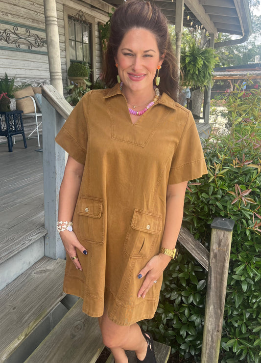 Camel Marlowe Utility Dress