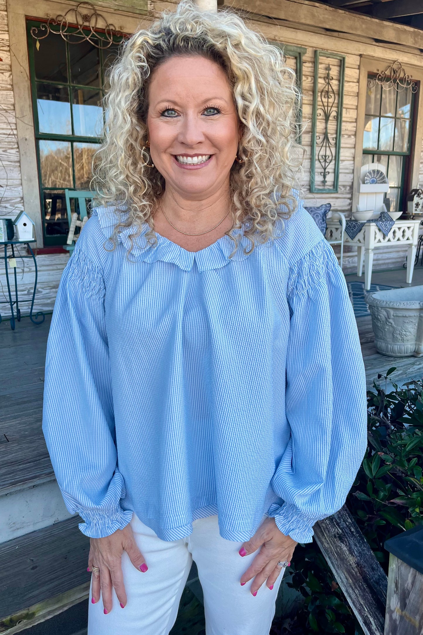 Caroline Seersucker Top