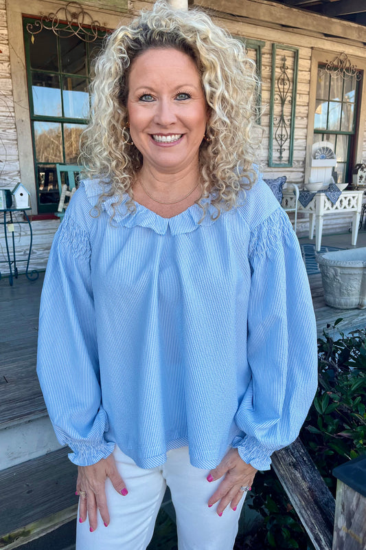 Caroline Seersucker Top