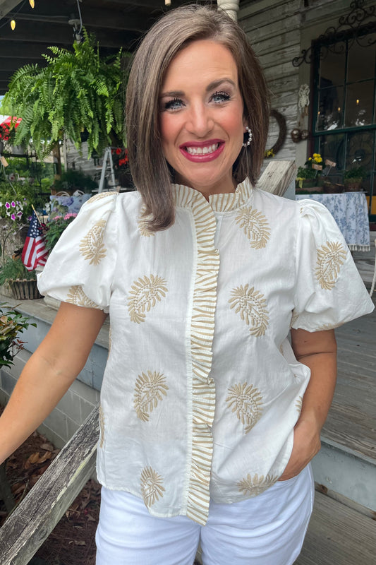 Whitney Embroidered Top