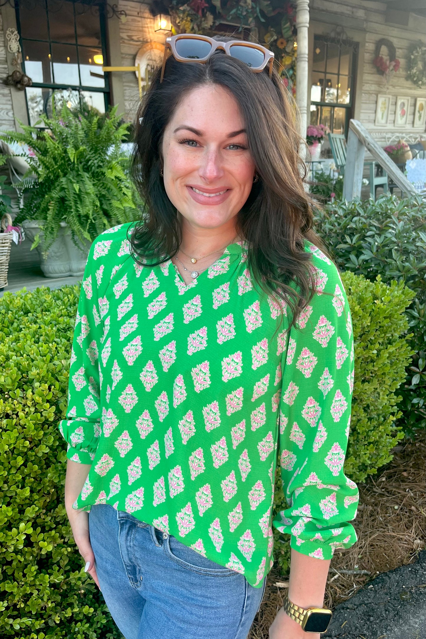 Mary Square Scarlette Top | Early Riser Green
