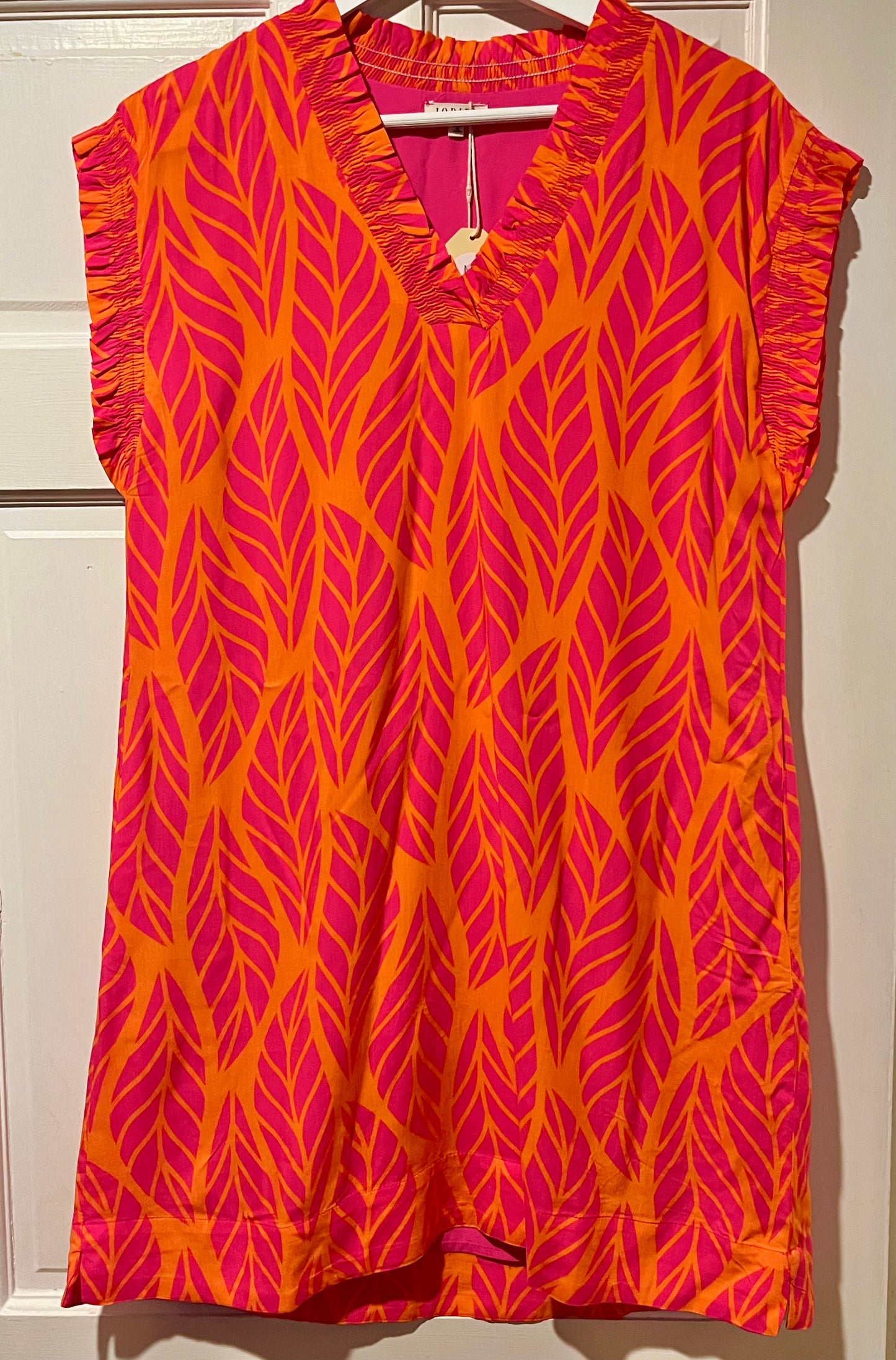SALE Hot Pink + Orange Palm Dress