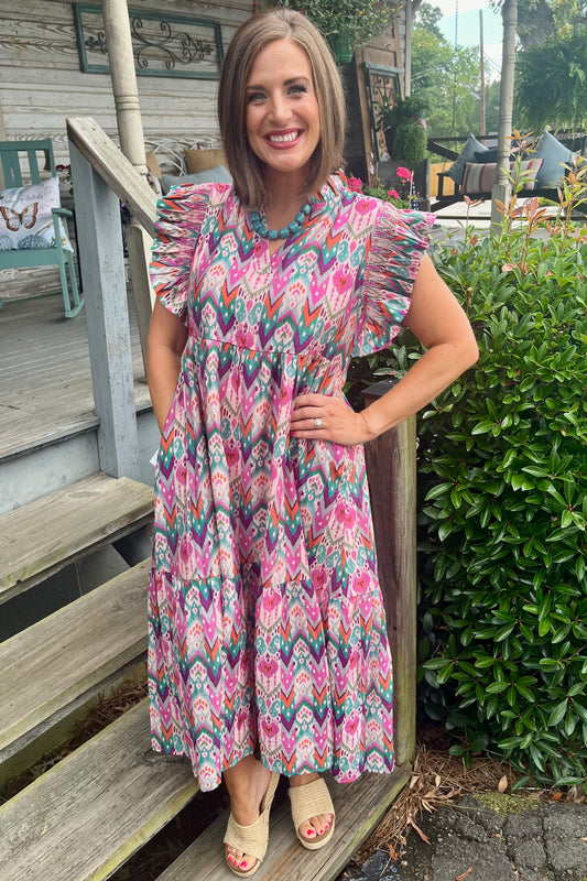 Linnea Boho Midi Dress