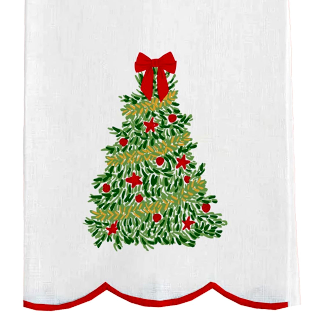 Embroidered Christmas Tree Tea Towel