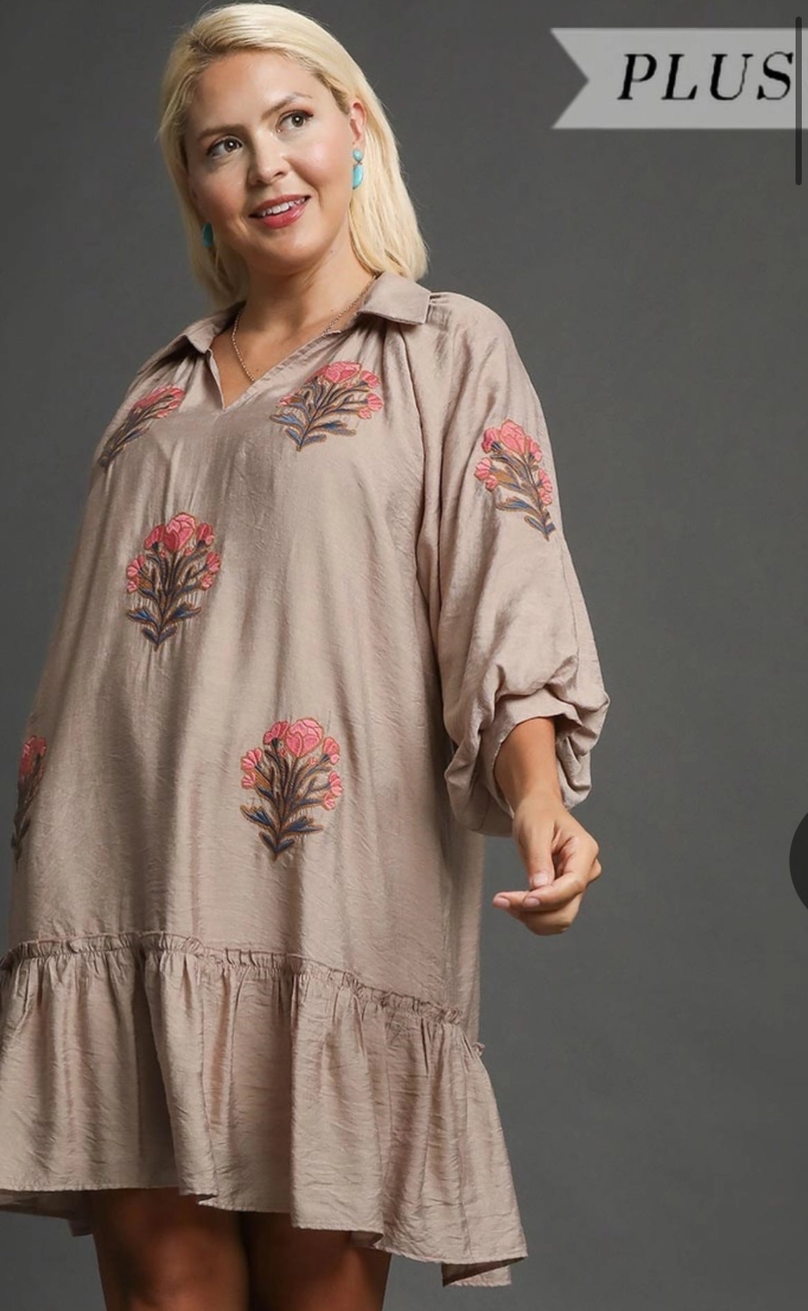 Plus Isabel Embroidered Dress