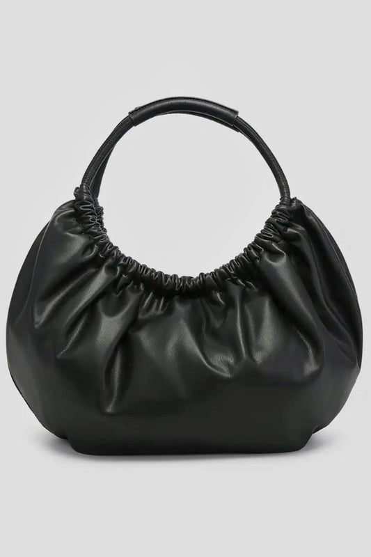 Lena Ruched Shoulder Bag | Black