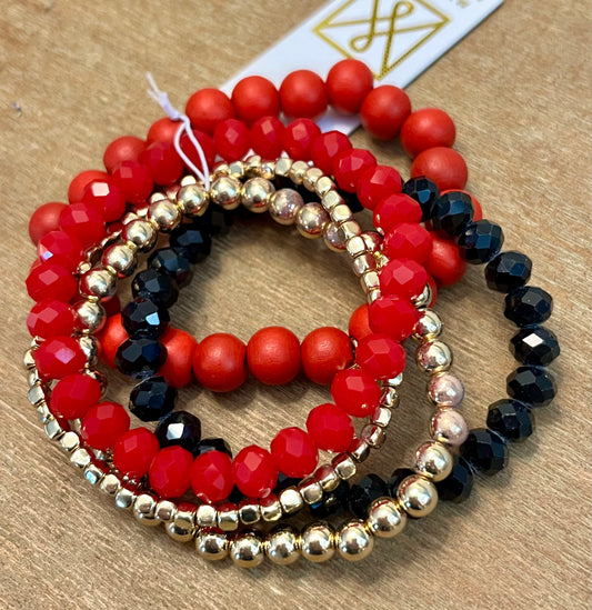 Red + Black Bracelet Stack