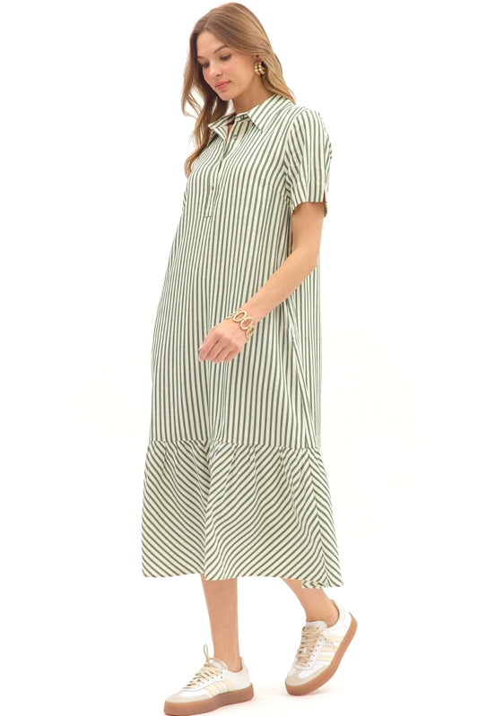 Pine Seersucker Dress