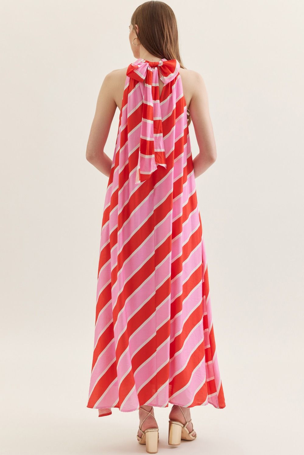 Stripe Bow Midi Dress
