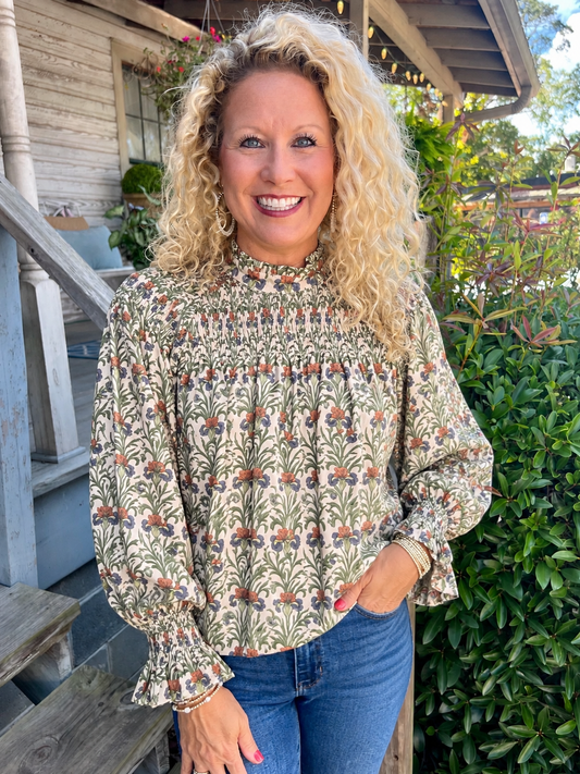 Floral Smocked Top