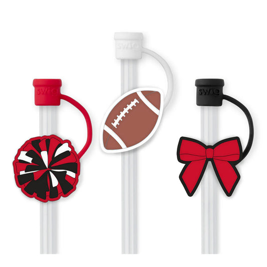 SWiG Straw Topper Set of 3 Red + Black