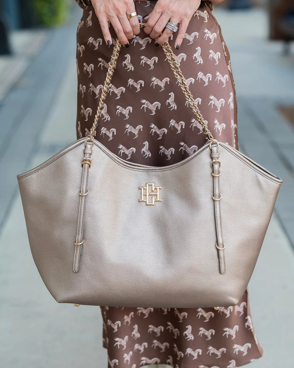 Caroline Hill Harlow Tote in Bronze