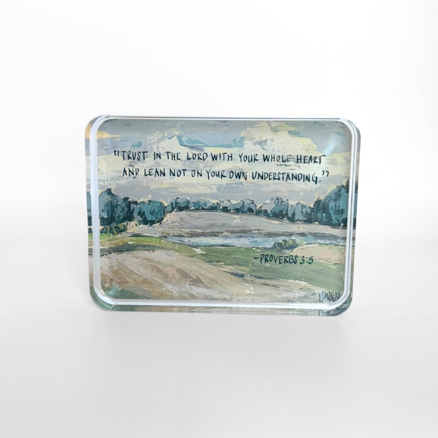 Lauren Dunn - Proverbs 3:5 Acrylic Scripture Block