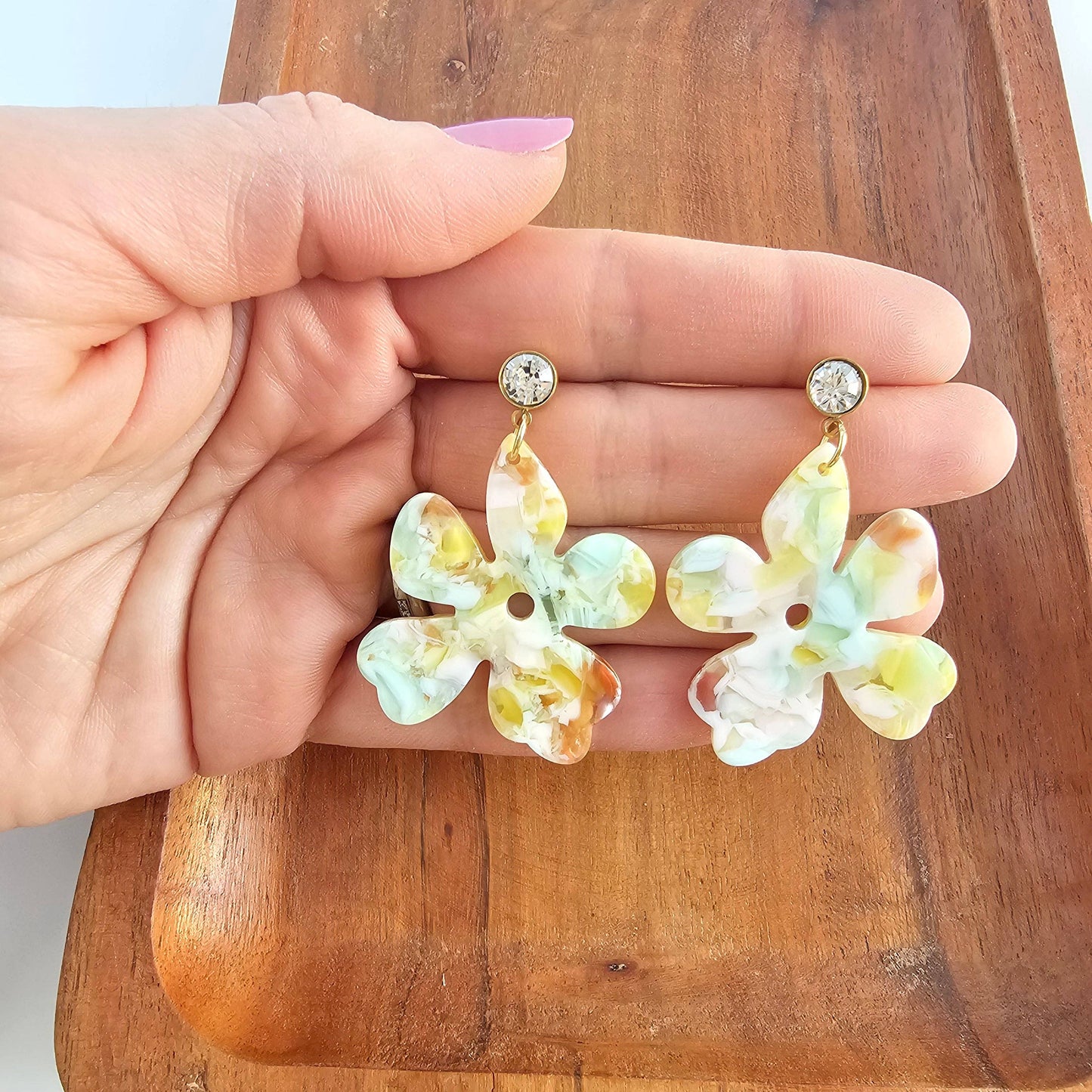Spiffy & Splendid - Petunia Earrings - Citron Zest // Flower Spring Summer