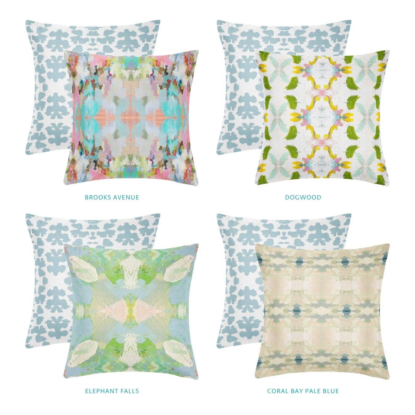 Laura Park Designs - Chintz Mist Decorative Pillow: 22" x 22" Throw Pillow