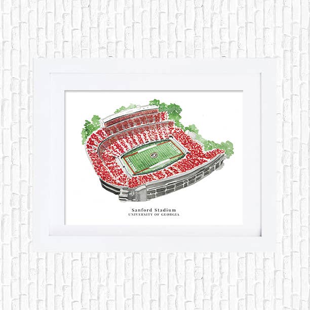 Studio Miller - UGA Sanford Football Stadium Collegiate Art Print: 8 x 10