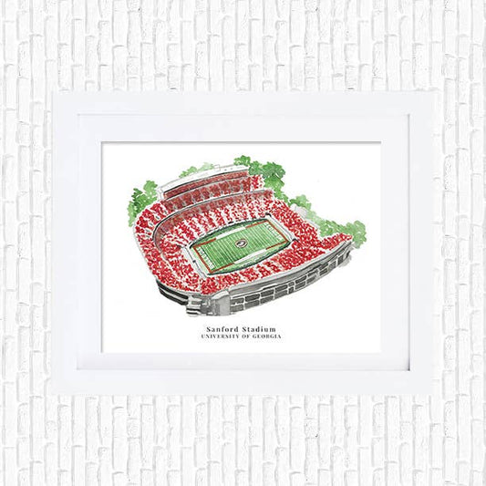 Studio Miller - UGA Sanford Football Stadium Collegiate Art Print: 8 x 10