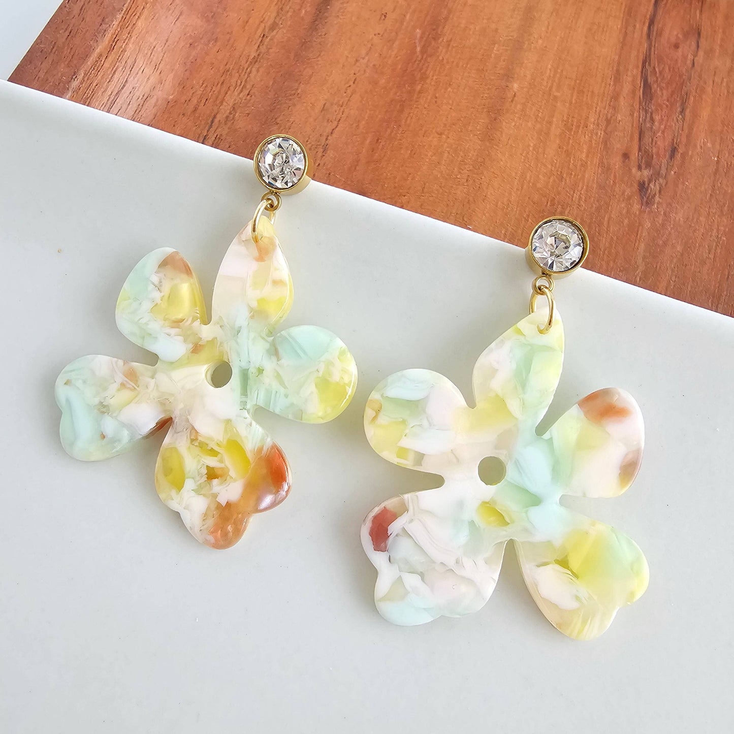Spiffy & Splendid - Petunia Earrings - Citron Zest // Flower Spring Summer