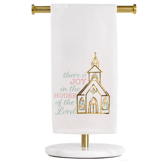 The Royal Standard - House of the Lord Hand Towel   White/Blue/Pink/Gold   20x28