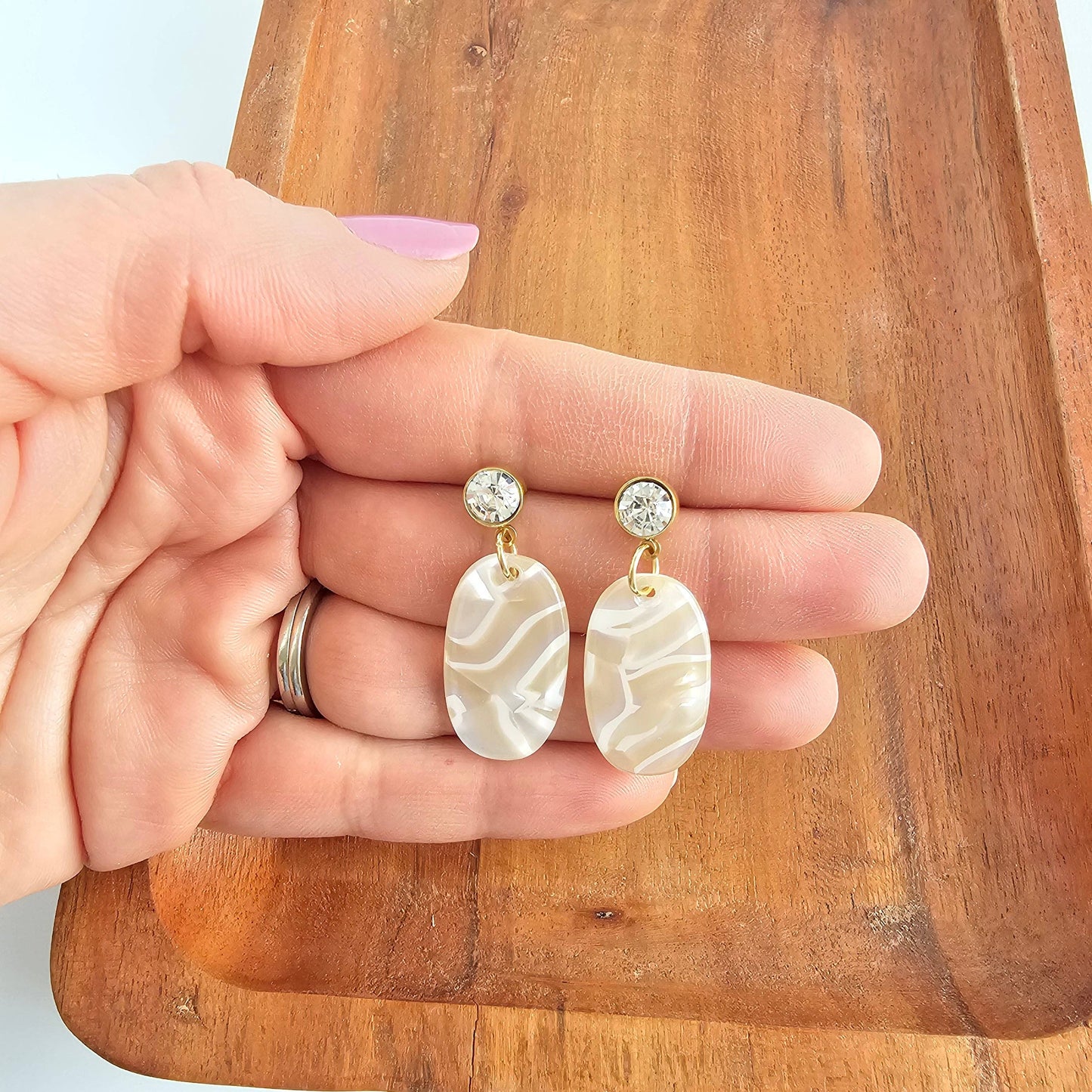Spiffy & Splendid - Lucy Earrings - Ivory // Spring Summer Neutral Jewelry