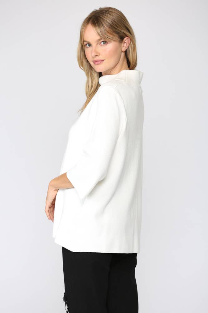 FATE - MOCK NECK PULL OVER SWEATER/BELL SLEEVE VA-35: Black / M