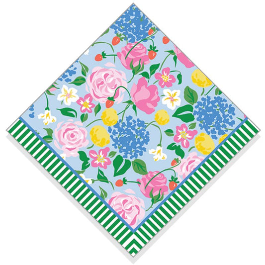 WH Hostess Social Stationery - In Stock WH Paper Cocktail Napkins | Strawberry Floral
