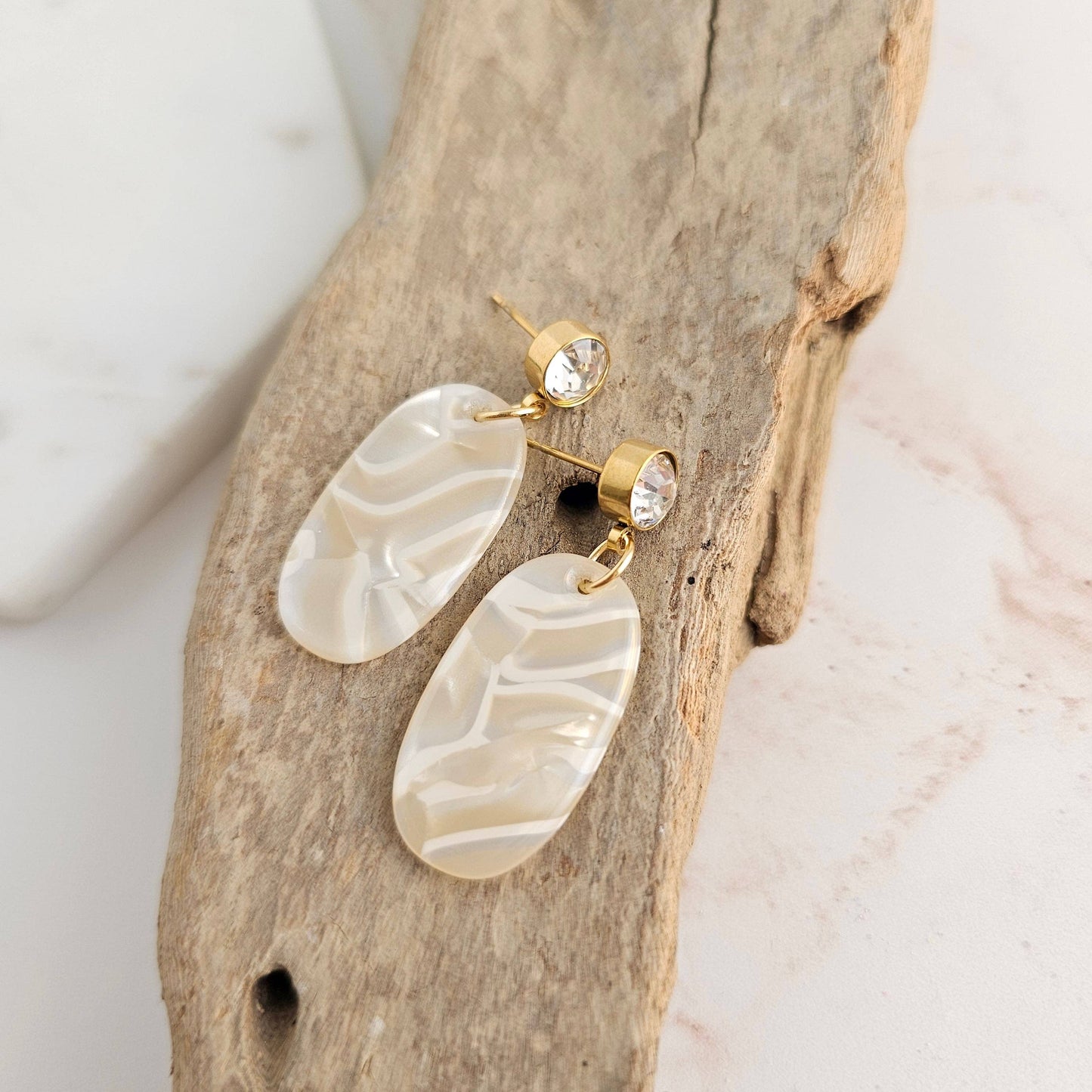 Spiffy & Splendid - Lucy Earrings - Ivory // Spring Summer Neutral Jewelry