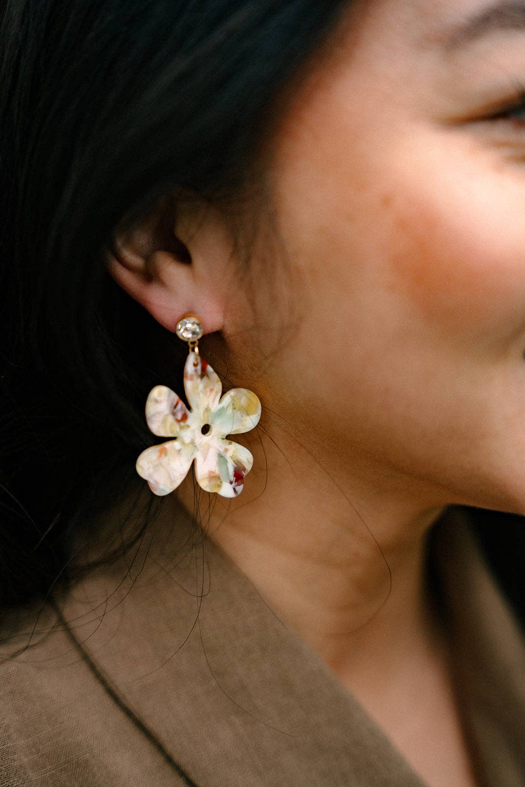 Spiffy & Splendid - Petunia Earrings - Citron Zest // Flower Spring Summer