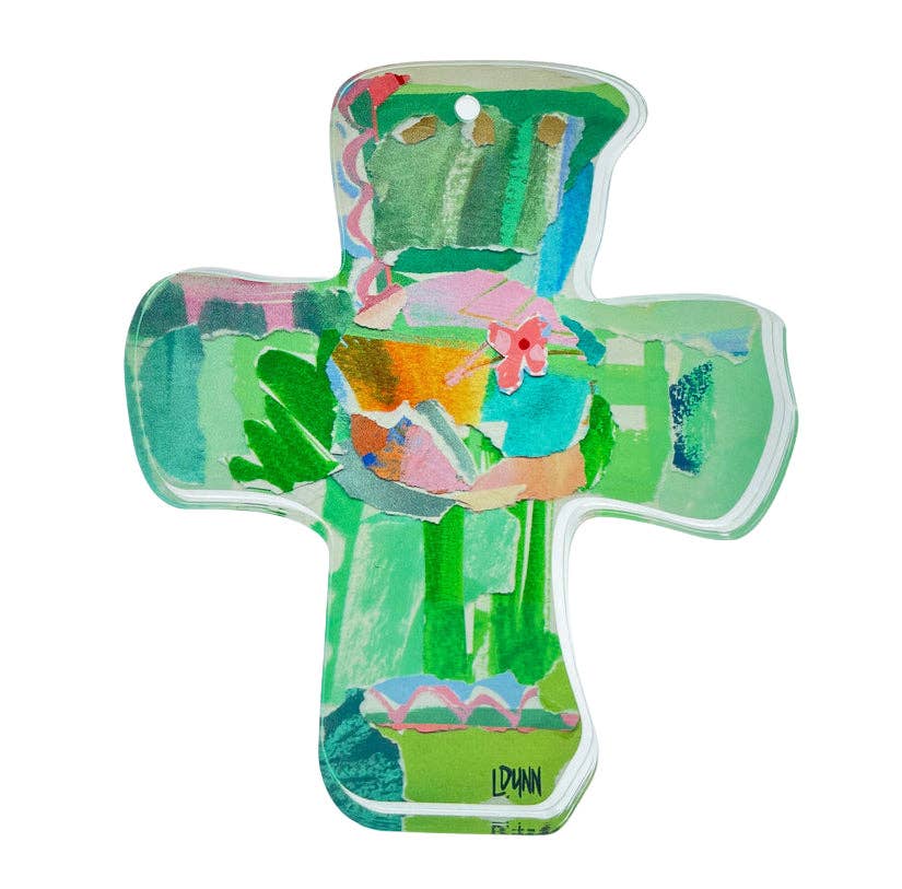 Lauren Dunn - Green Everlasting Love Acrylic Cross