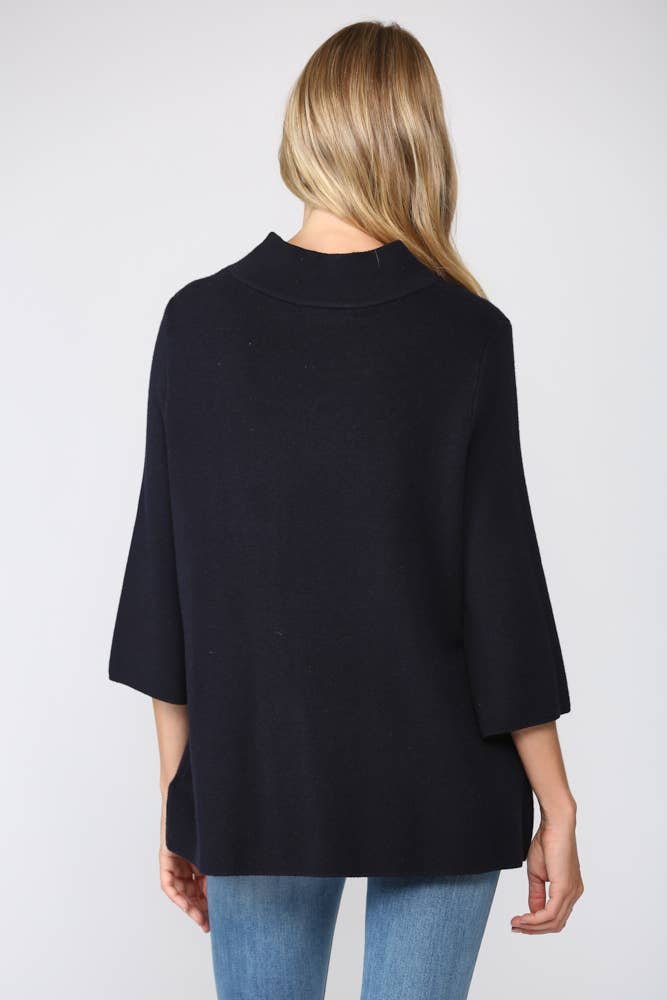 FATE - MOCK NECK PULL OVER SWEATER/BELL SLEEVE VA-35: Beige / L