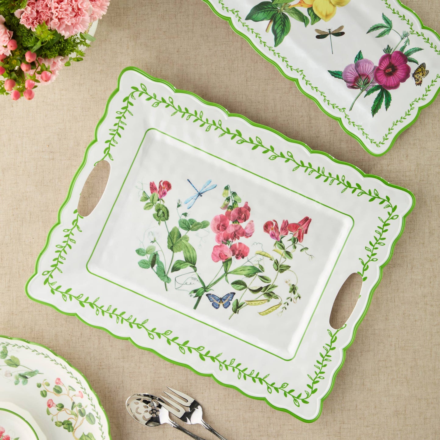 Certified International - Mirabella Melamine Rectangular Platter with Handles