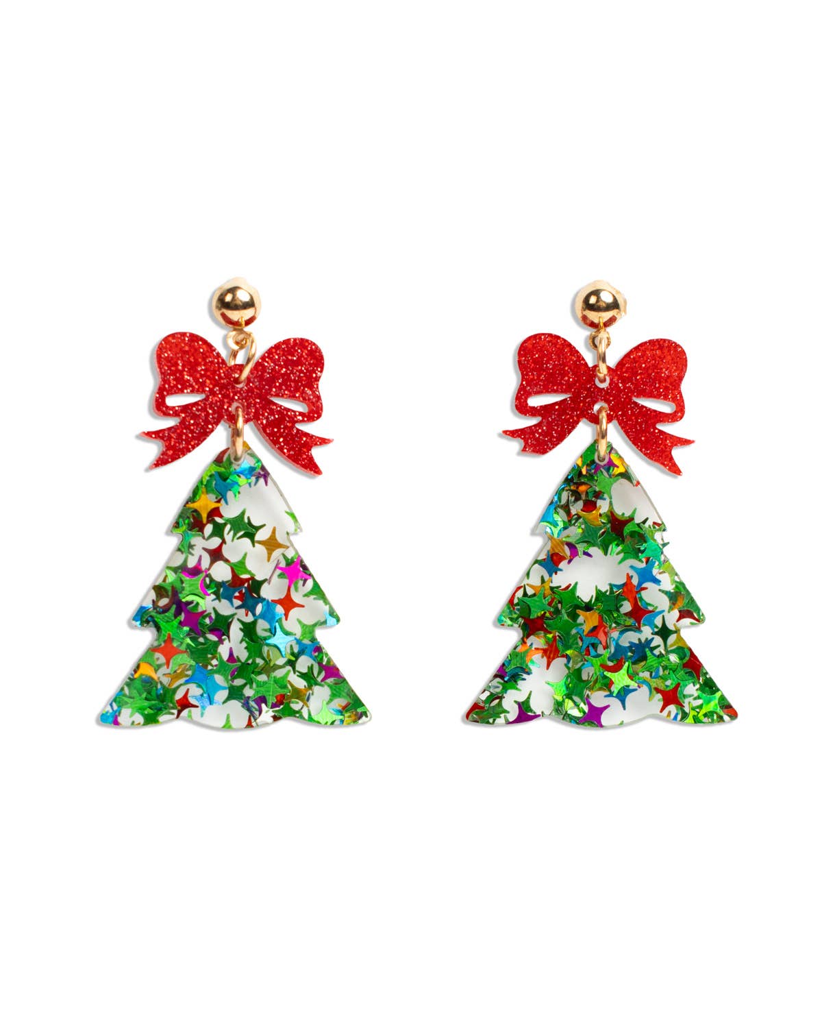The Royal Standard - Twinkle Tree Earring   Green/Red   2"