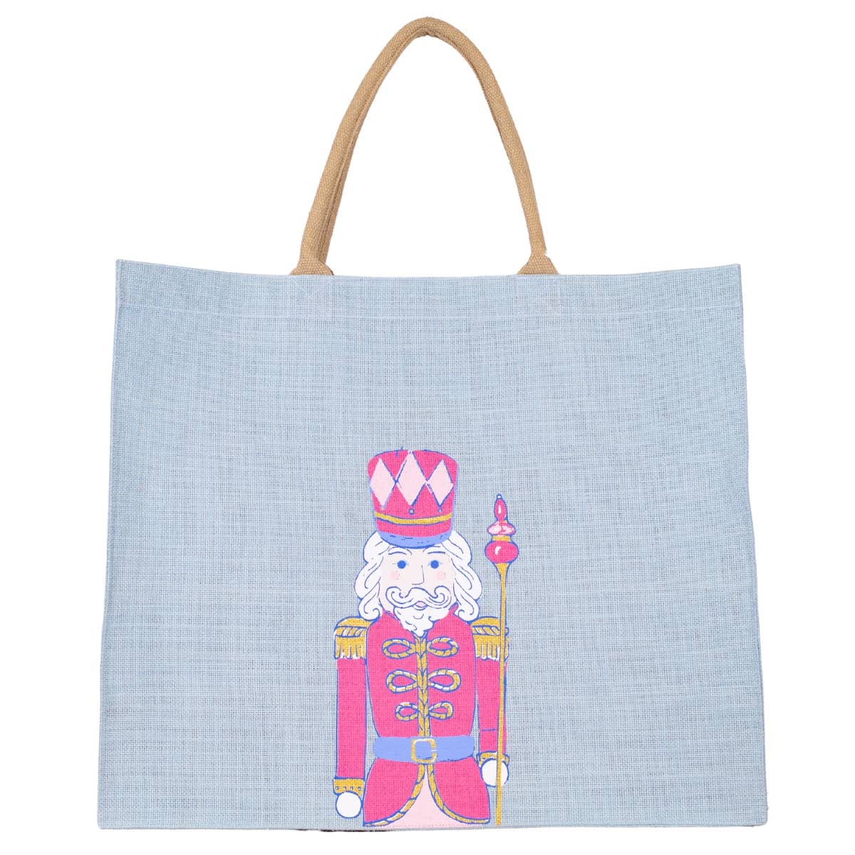 The Royal Standard - Candy Nutcracker Carryall Tote   Sky/Pink/White   22x19x8